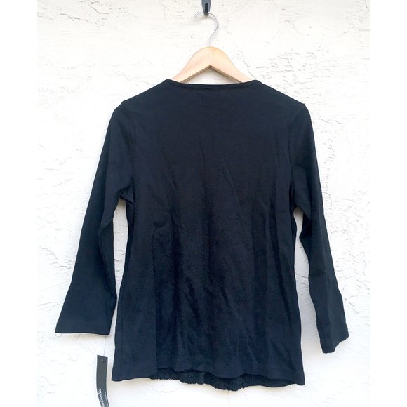 Rafaella Lace Trim Cardigan w 3/4 Sleeves (M) - Picture 4 of 6